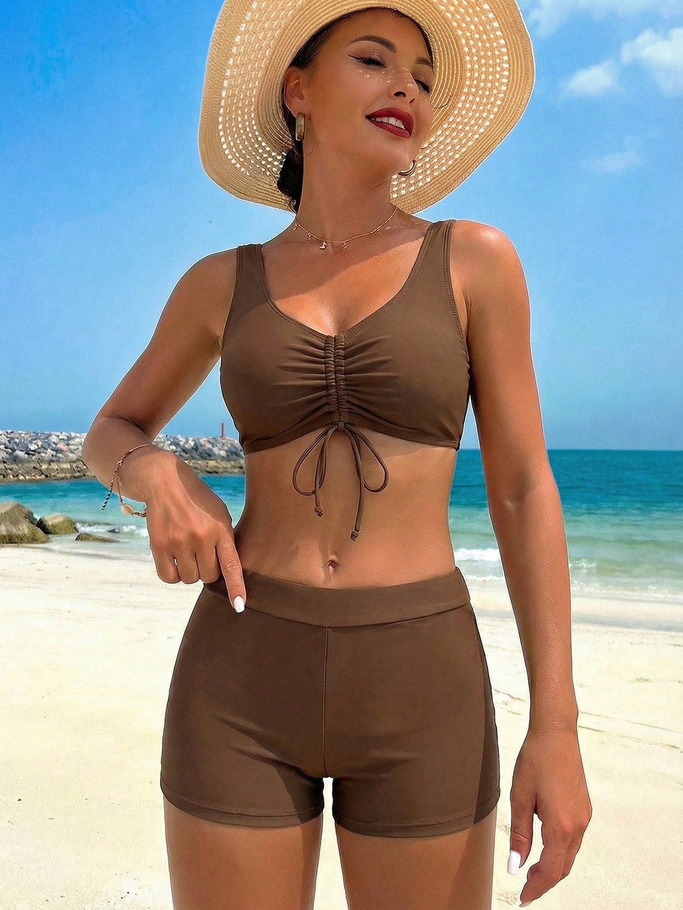 Conjunto Biquíni Tropical 3 Peças Laura G