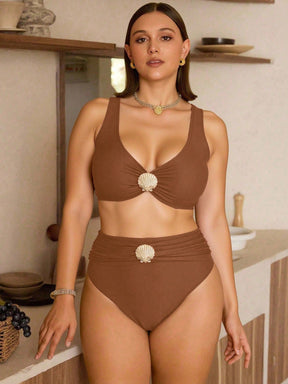 Biquíni Elegante Plus Size Concha 3D