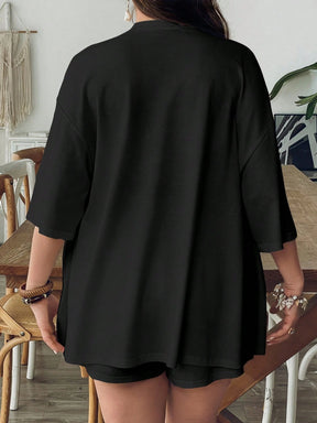 Conjunto de Saída 2 Peças Plus Size Listrado