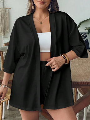 Conjunto de Saída 2 Peças Plus Size Listrado