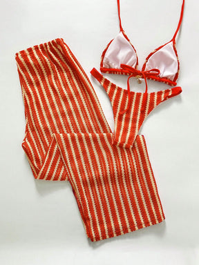 Conjunto Biquíni 3 Peças Tricô Elegante Ariela
