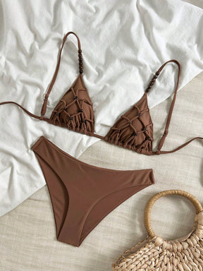 Biquíni Retro em Tom Café