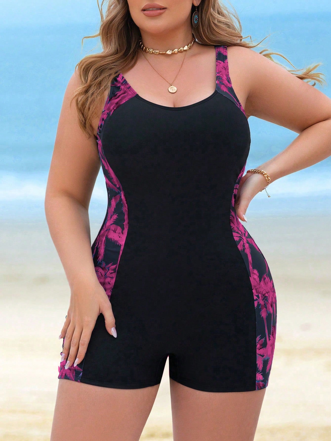 Maiô Hidroginástica Short Plus Size Camille
