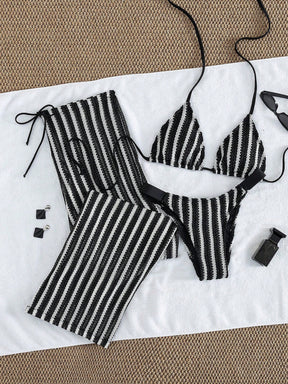 Conjunto Biquíni 3 Peças Tricô Rebeca