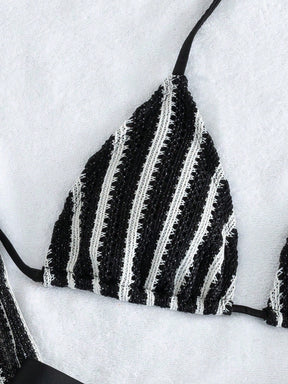 Conjunto Biquíni 3 Peças Tricô Rebeca