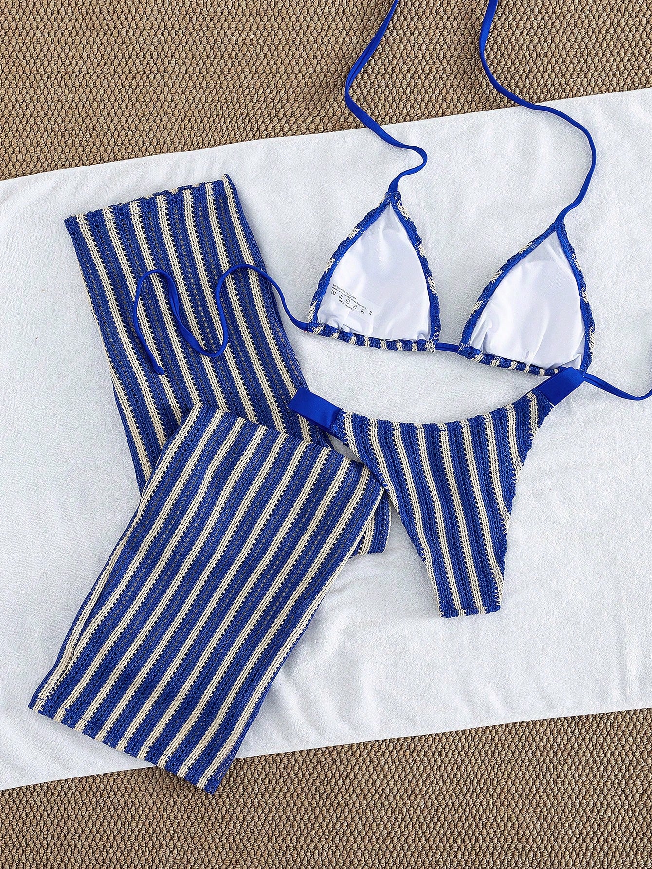 Conjunto Biquíni 3 Peças Tricô Rebeca