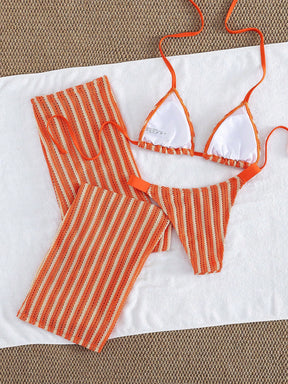 Conjunto Biquíni 3 Peças Tricô Rebeca