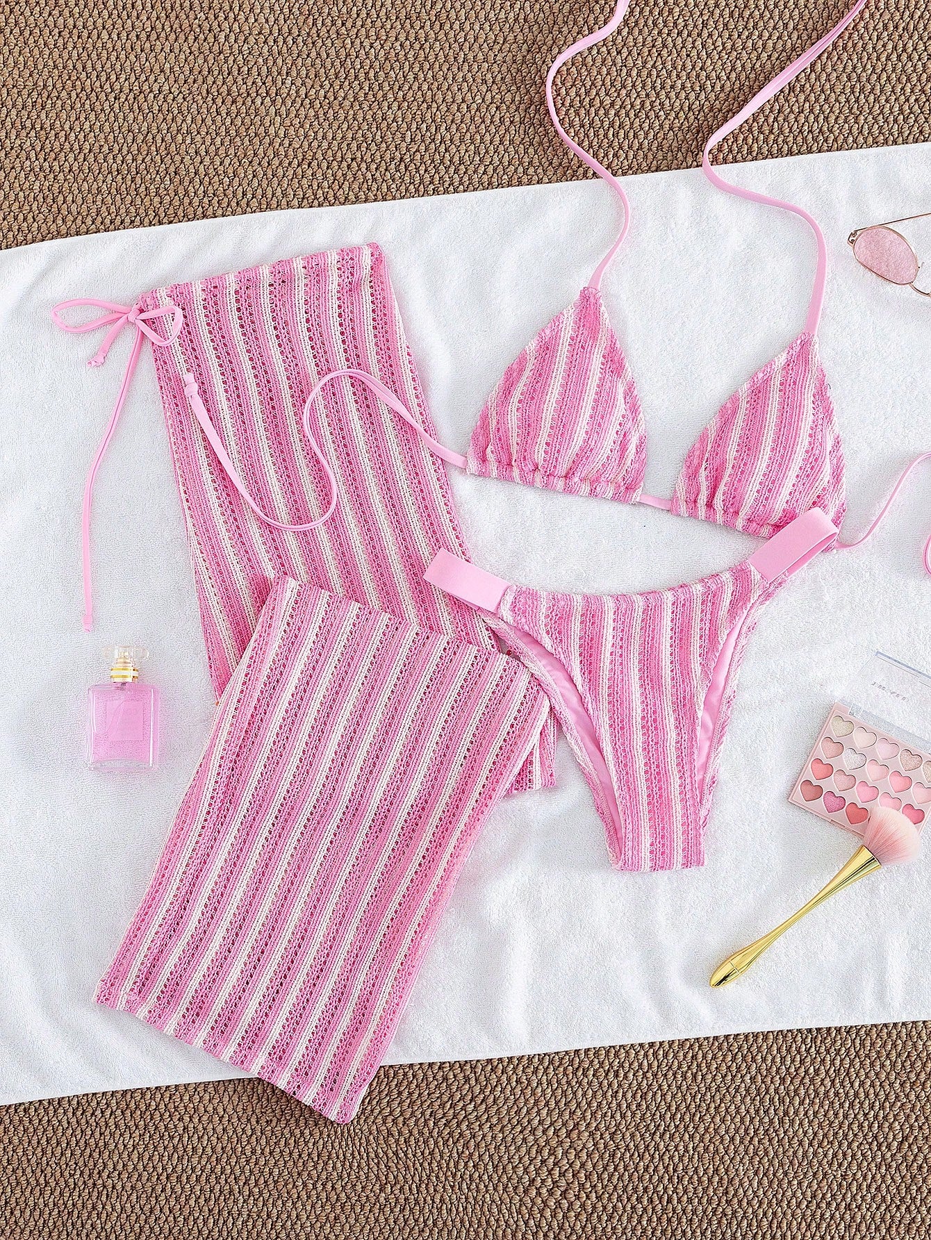 Conjunto Biquíni 3 Peças Tricô Rebeca
