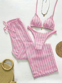 Conjunto Biquíni 3 Peças Tricô Elegante Ariela