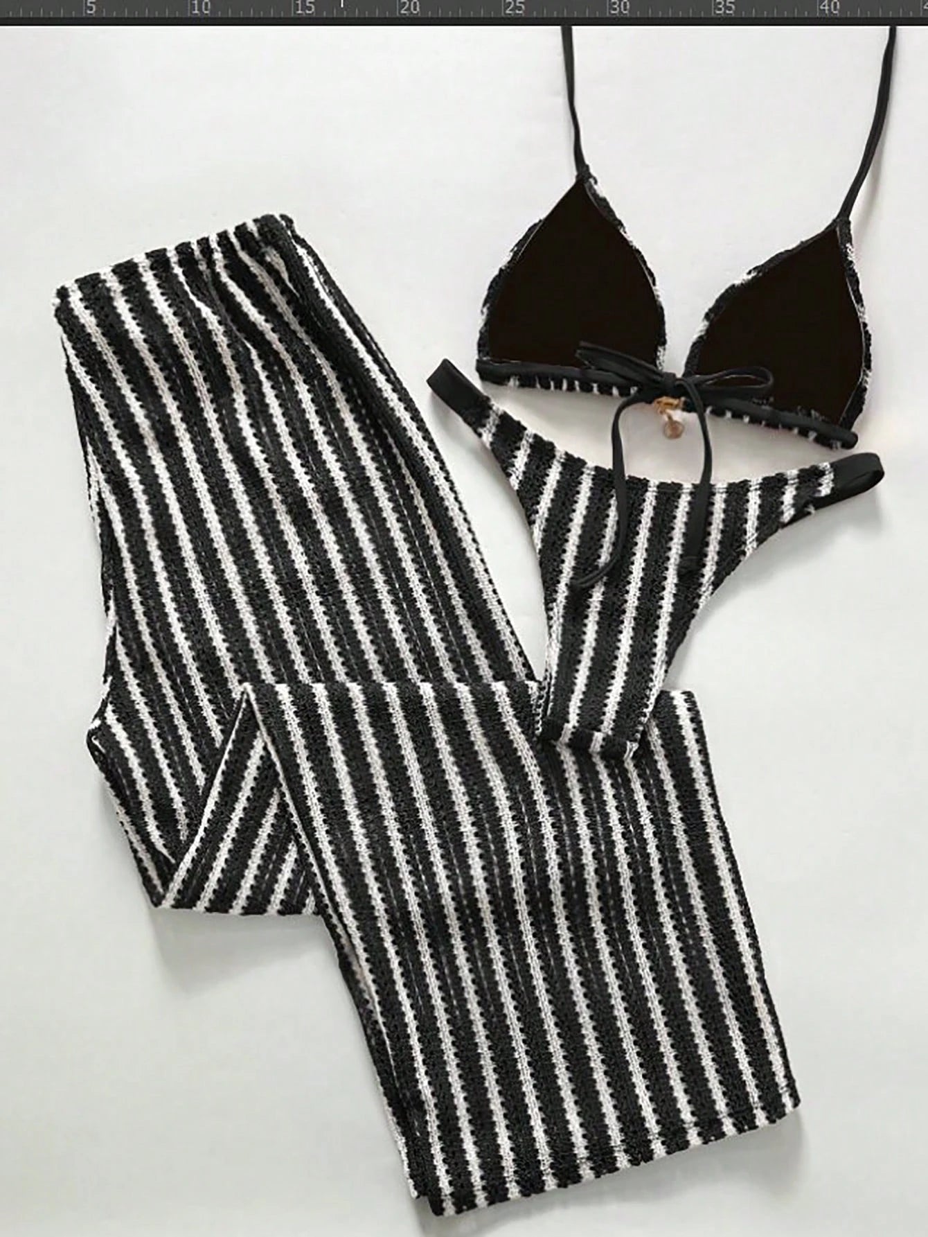 Conjunto Biquíni 3 Peças Tricô Elegante Ariela