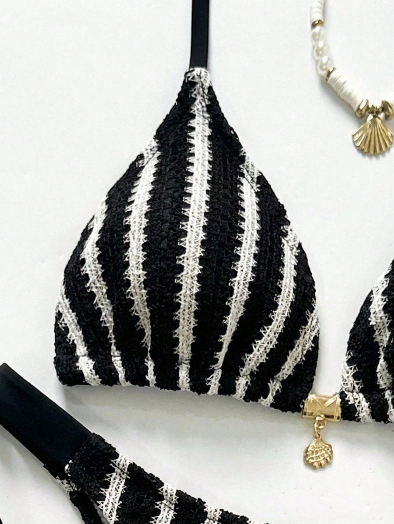 Conjunto Biquíni 3 Peças Tricô Elegante Ariela
