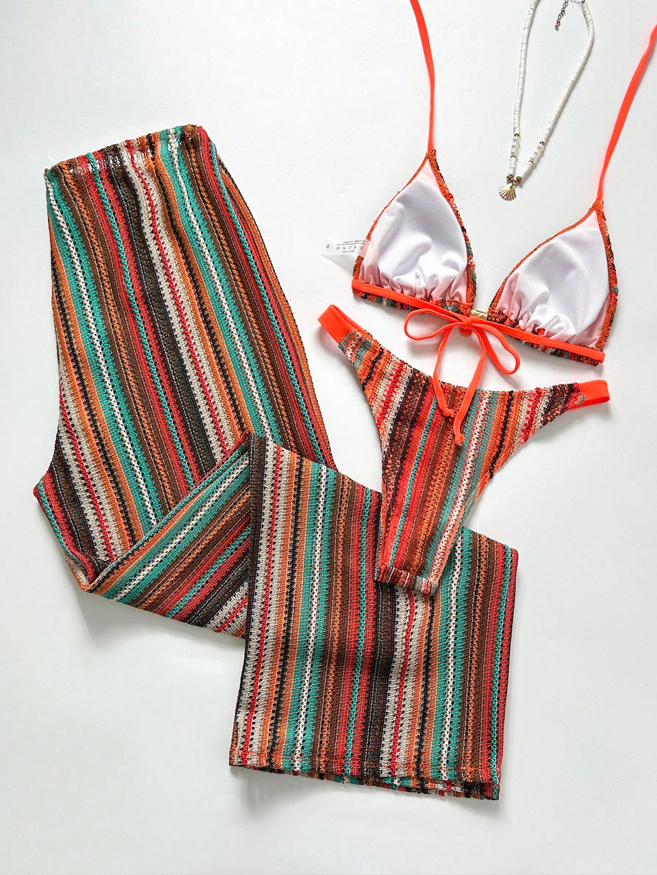 Conjunto Biquíni 3 Peças Tricô Elegante Ariela
