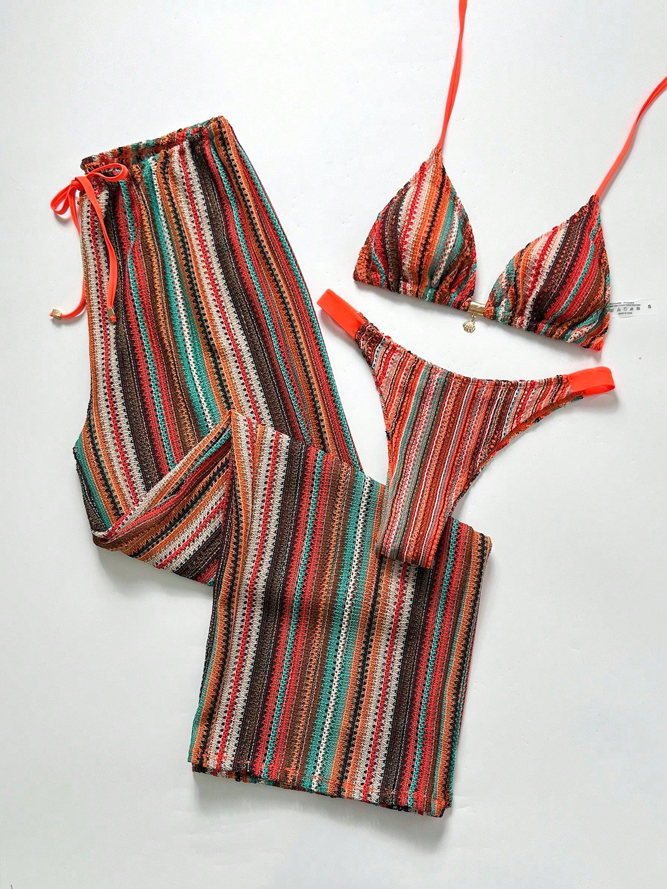 Conjunto Biquíni 3 Peças Tricô Elegante Ariela