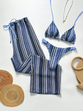 Conjunto Biquíni 3 Peças Tricô Elegante Ariela