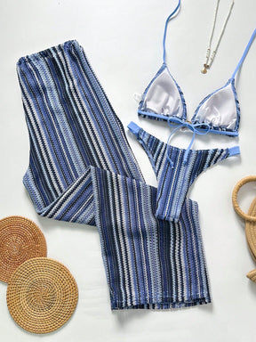 Conjunto Biquíni 3 Peças Tricô Elegante Ariela