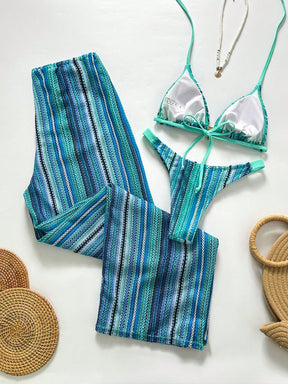 Conjunto Biquíni 3 Peças Tricô Elegante Ariela