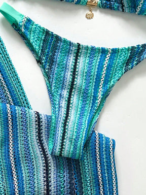 Conjunto Biquíni 3 Peças Tricô Elegante Ariela