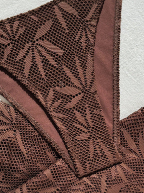Conjunto Biquíni 3 Peças Renda Elegante Pérola