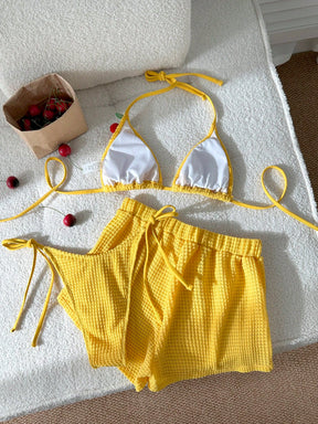 Conjunto Biquíni 3 Peças Tricô Eva