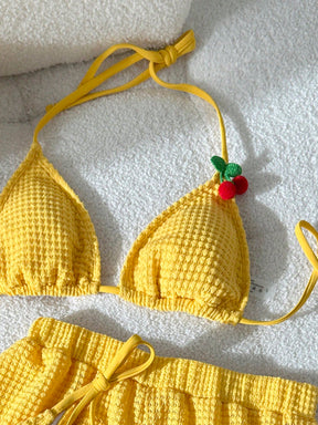 Conjunto Biquíni 3 Peças Tricô Eva