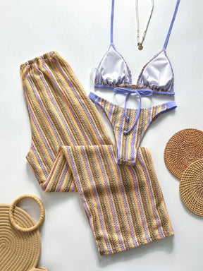 Conjunto Biquíni 3 Peças Tricô Elegante Ariela