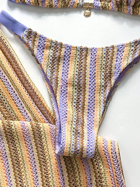 Conjunto Biquíni 3 Peças Tricô Elegante Ariela