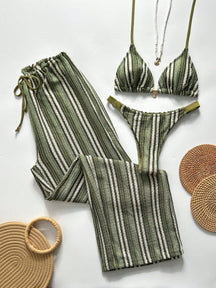 Conjunto Biquíni 3 Peças Tricô Elegante Ariela