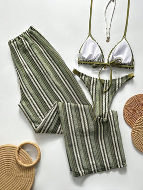 Conjunto Biquíni 3 Peças Tricô Elegante Ariela