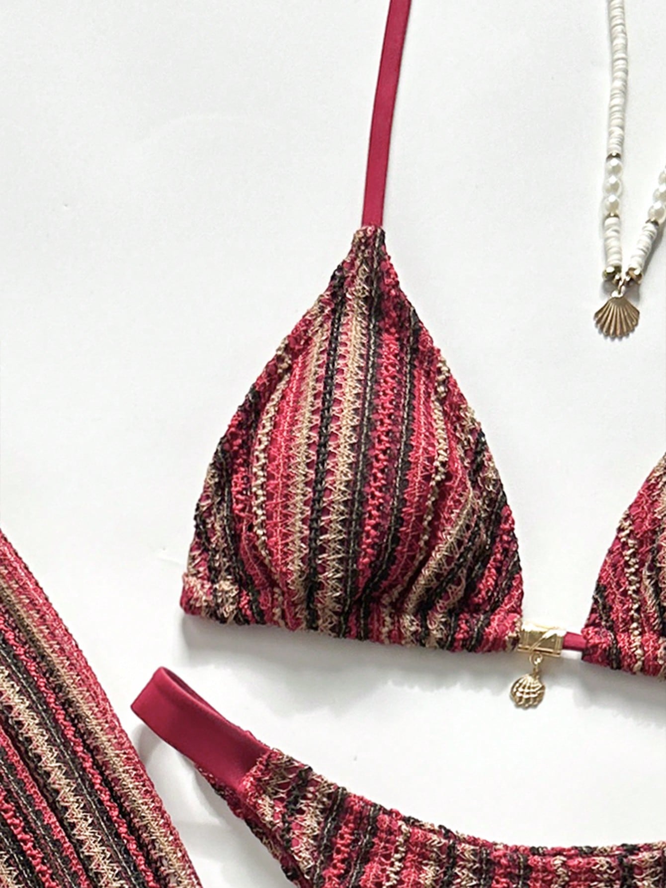 Conjunto Biquíni 3 Peças Tricô Elegante Ariela