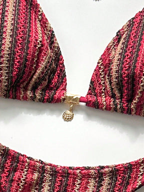 Conjunto Biquíni 3 Peças Tricô Elegante Ariela