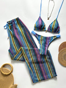 Conjunto Biquíni 3 Peças Tricô Elegante Ariela