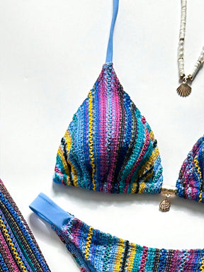 Conjunto Biquíni 3 Peças Tricô Elegante Ariela