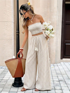 Conjunto 2 Peças Cropped Calça Pantalona Stella