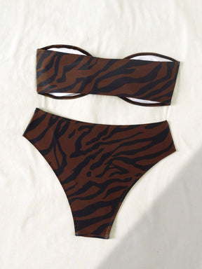 Biquíni Casual Estampa Zebra