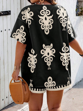 Conjuntinho Plus Size Estampado Verão