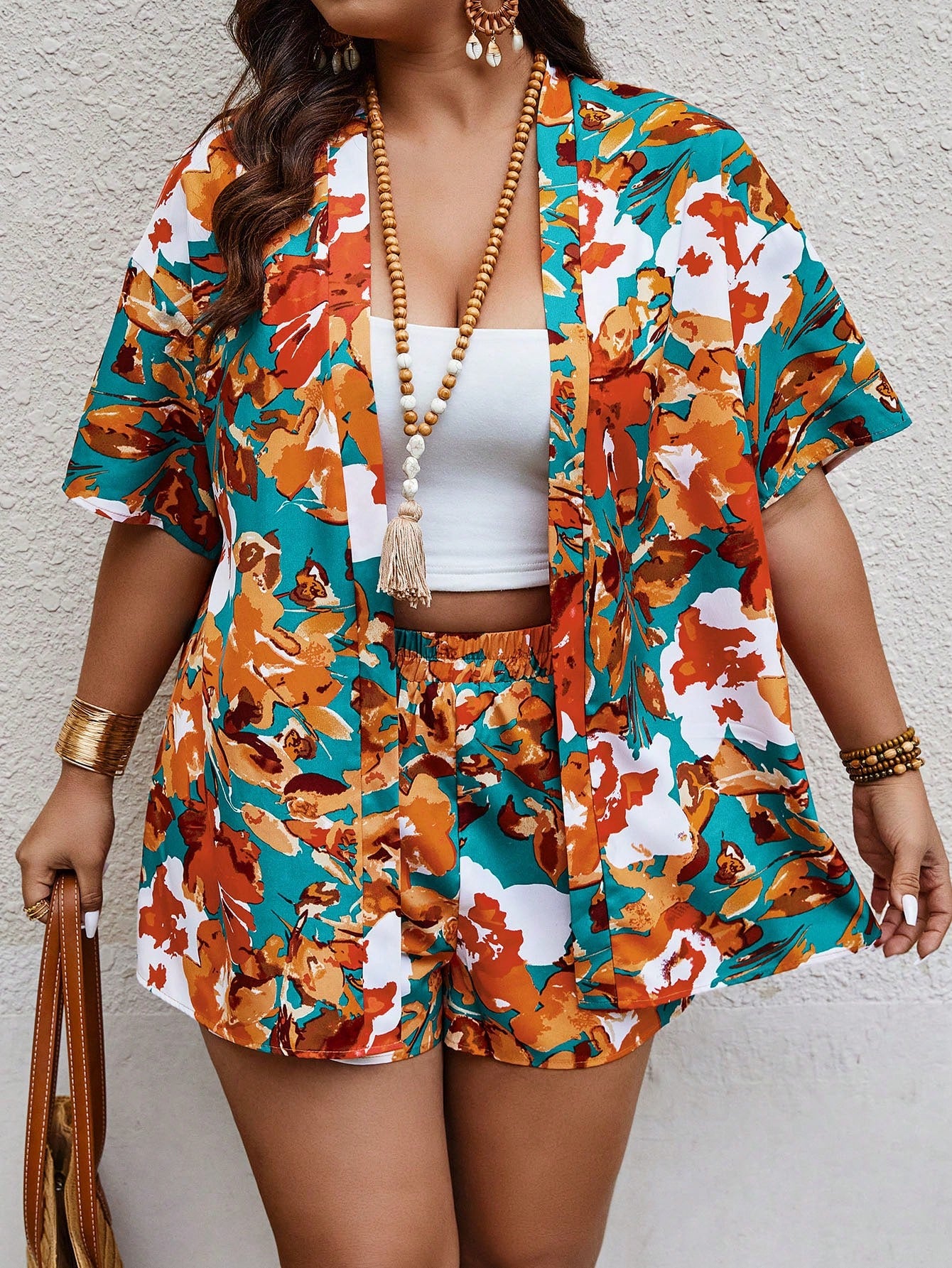 Conjuntinho Plus Size Estampado Verão