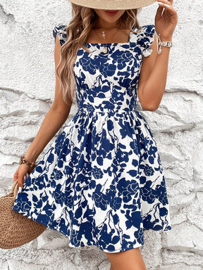 Vestido Gola Quadrada Elegante