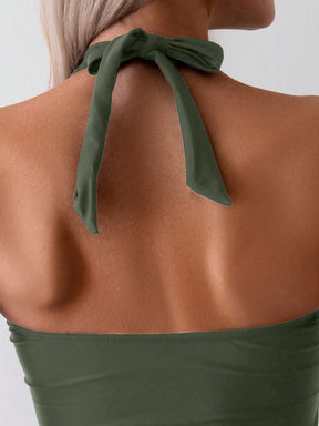 Tankini Halter com Amarração e Corte Triangular GG