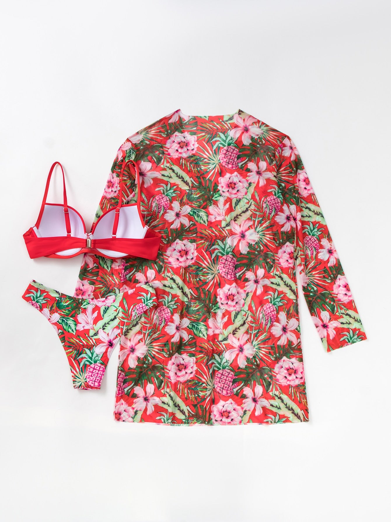 Conjunto Biquíni 3 Peças Fabi M Vermelho