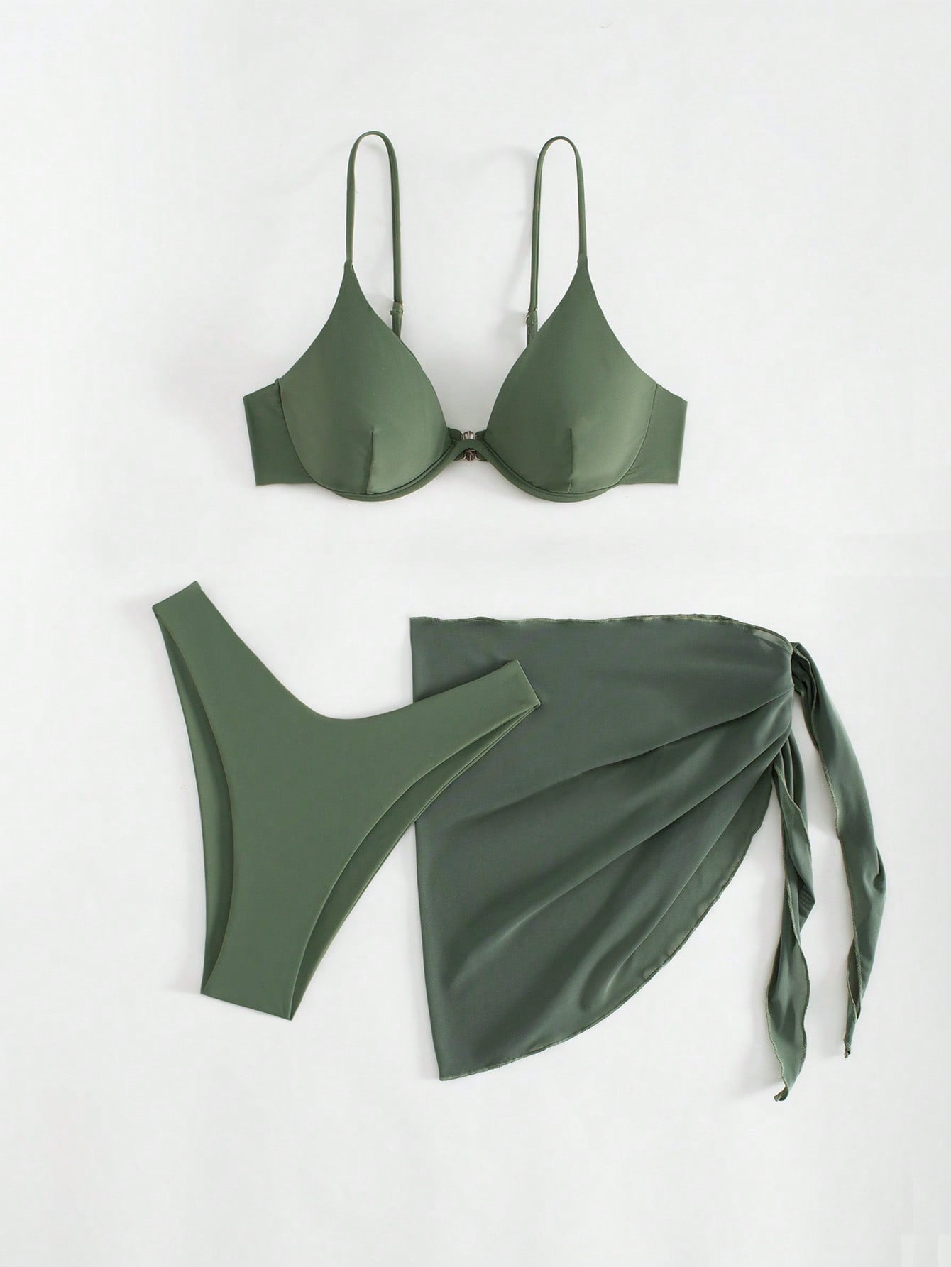 Conjunto Biquíni Verde Militar 3 Peças G