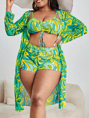 Conjunto De Biquíni Plus Size 3 Peças Carly