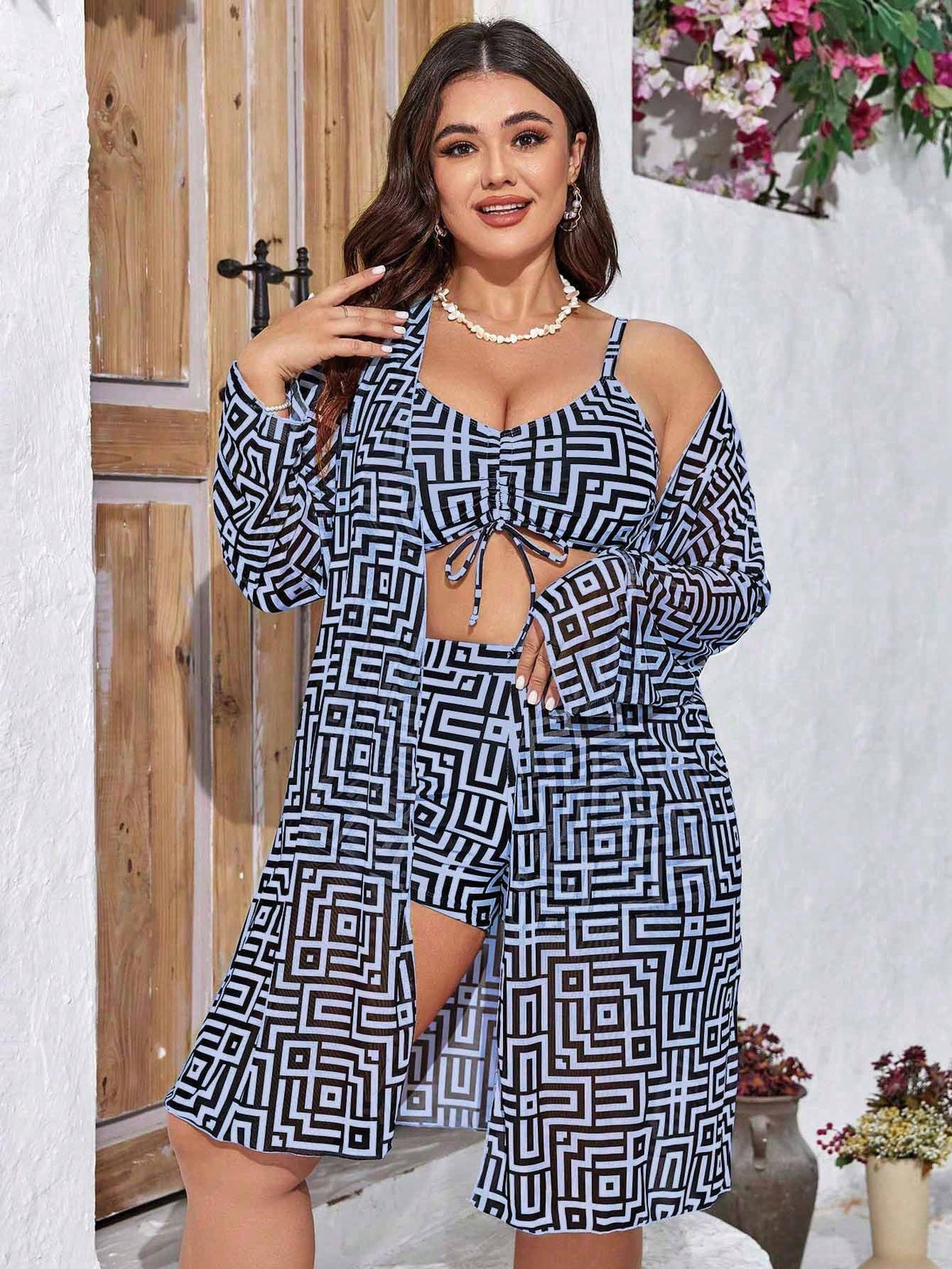 Conjunto De Biquíni Plus Size 3 Peças Yarin