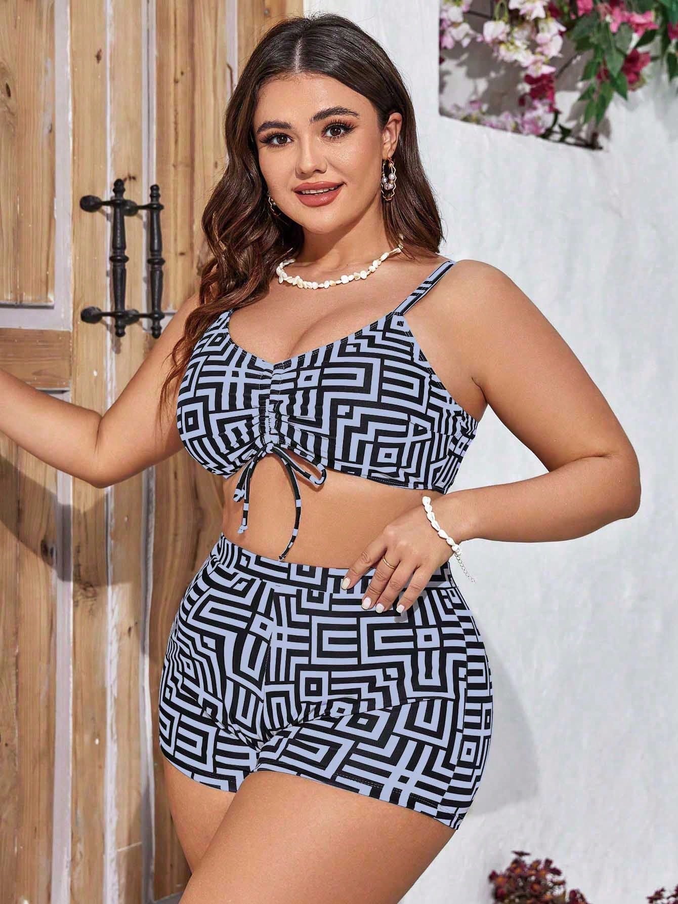 Conjunto De Biquíni Plus Size 3 Peças Yarin