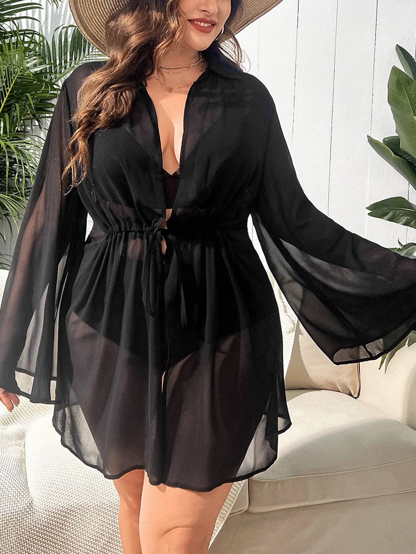 Saída de Praia Plus Size Camisa Antonella