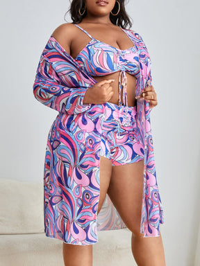 Conjunto De Biquíni Plus Size 3 Peças Carly