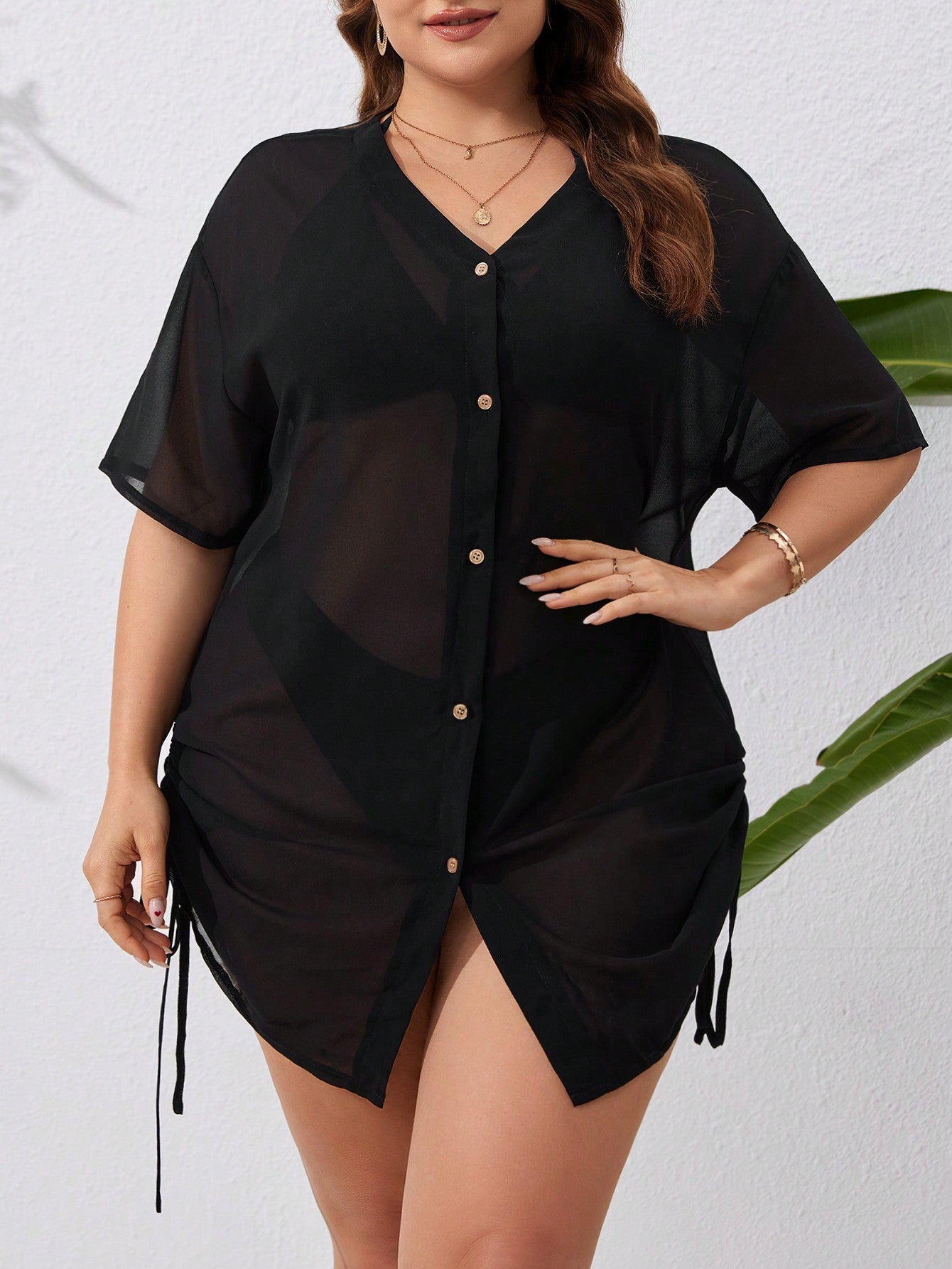 Saída de Praia Plus Size Camisa Helena