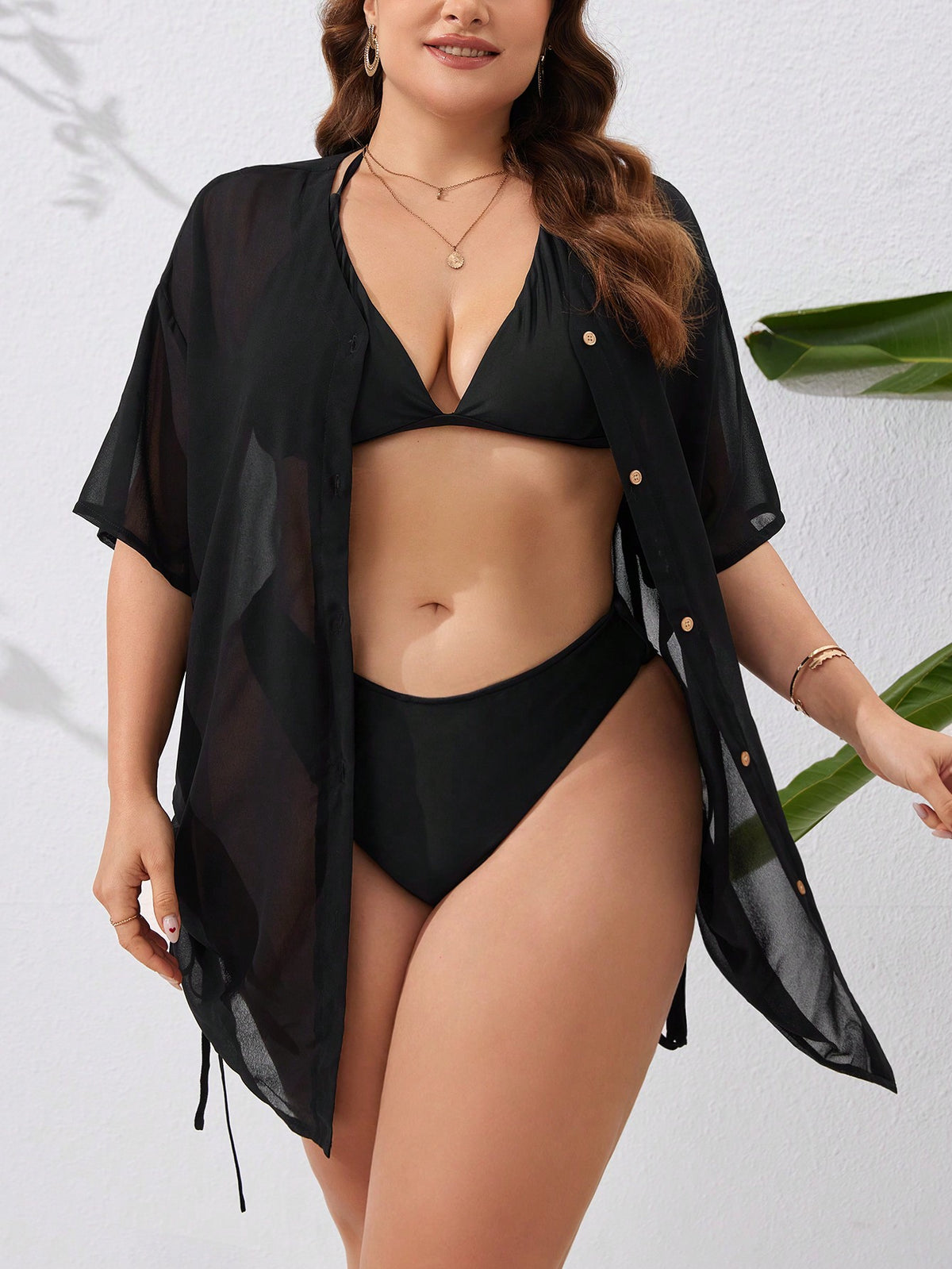 Saída de Praia Plus Size Camisa Helena