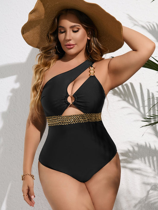 Maiô Plus Size com Recorte Assimétrico G2