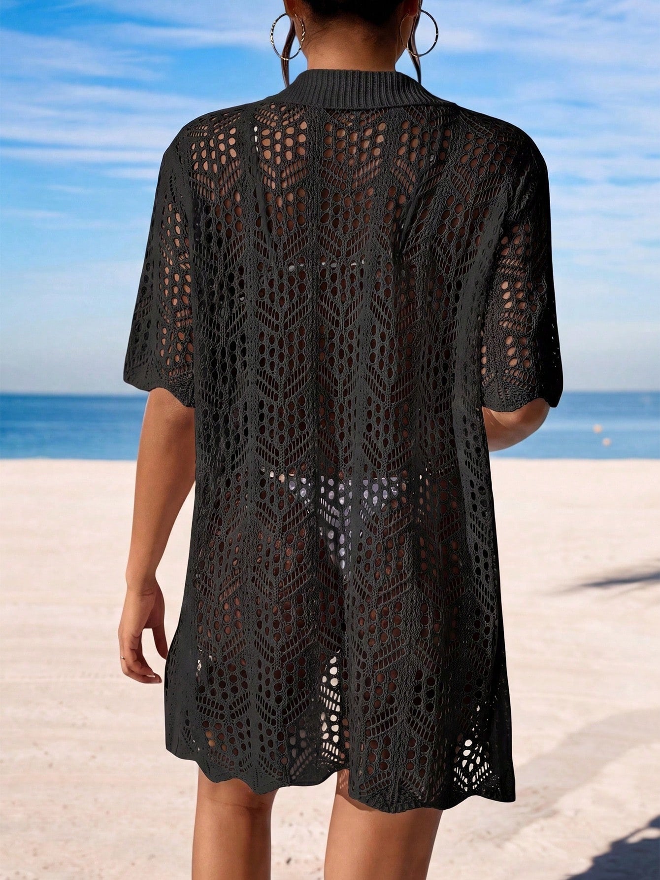 Kimono de Crochê - Estilo Praia Casual