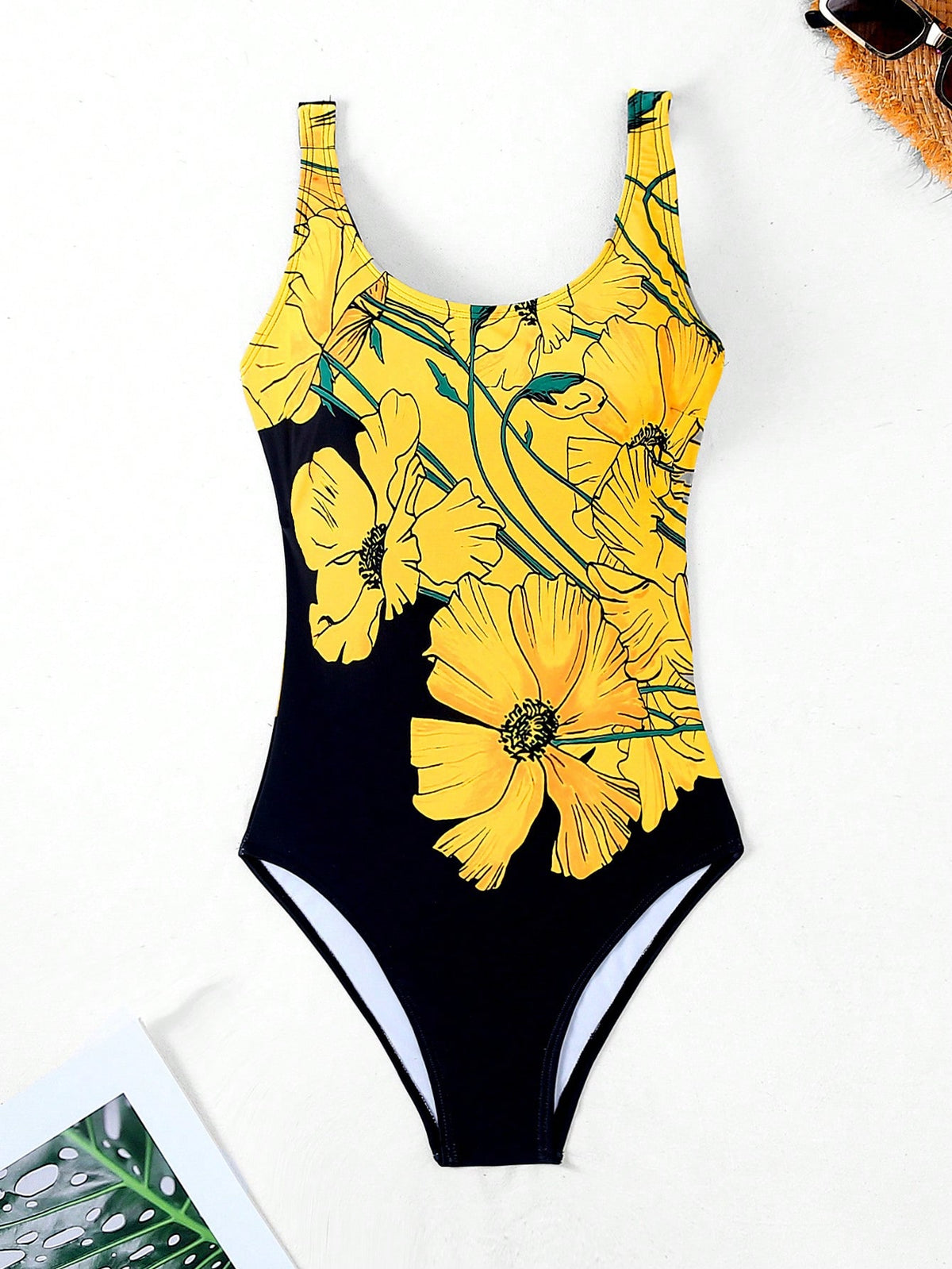 Maiô Floral de Uma Peça para Verão e Praia